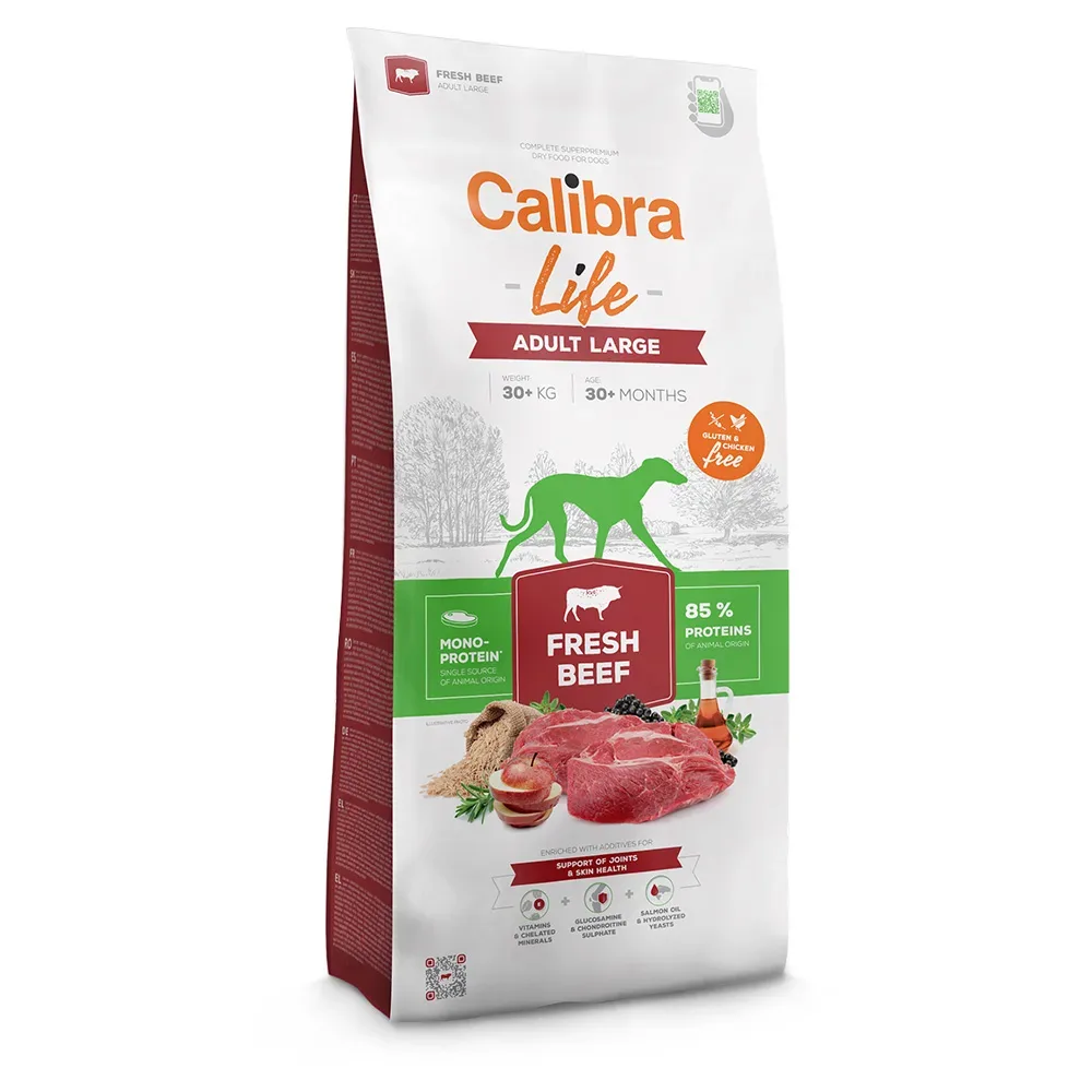 Calibra Life Adult Large Breed mit frischem Rind - Sparpaket: 2 x 12 kg