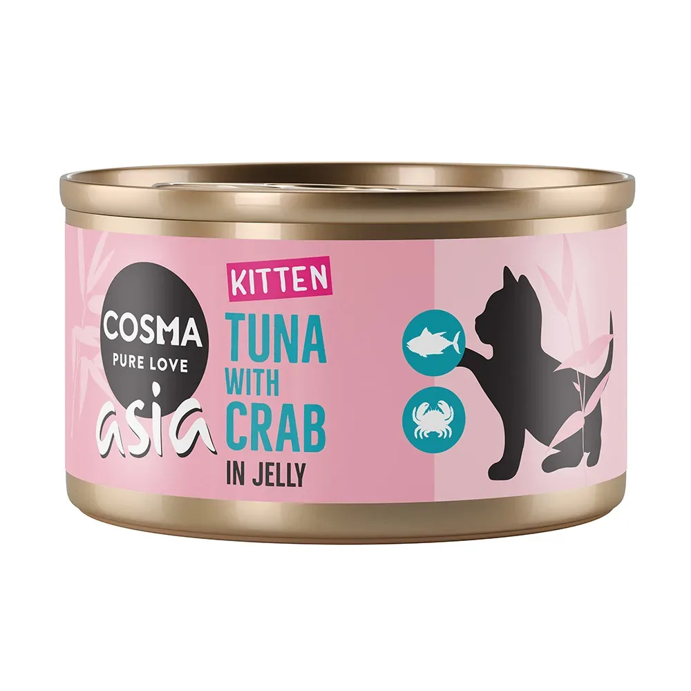 Sparpaket Cosma Asia Kitten in Jelly 24 x 85 g - Thunfisch mit Krebsfleisch