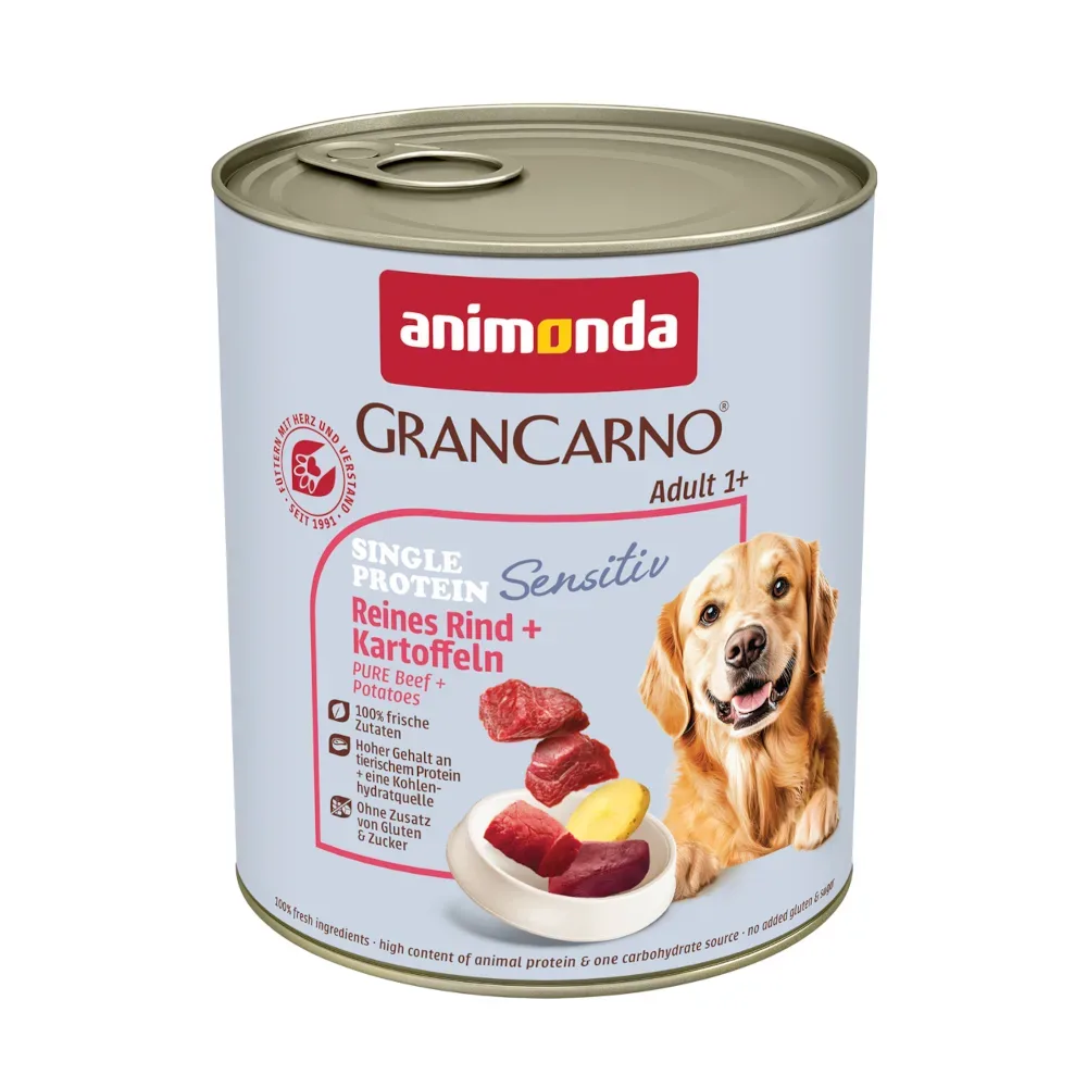 Sparpaket animonda Grancarno Adult Single Protein Sensitiv 24 x 800 g - Reine Pute & Kartoffeln
