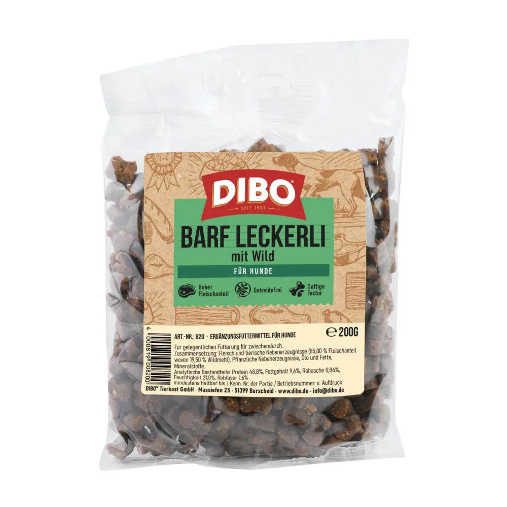 DIBO BARF-Leckerli mit Wild - Sparpaket: 2 x 200 g