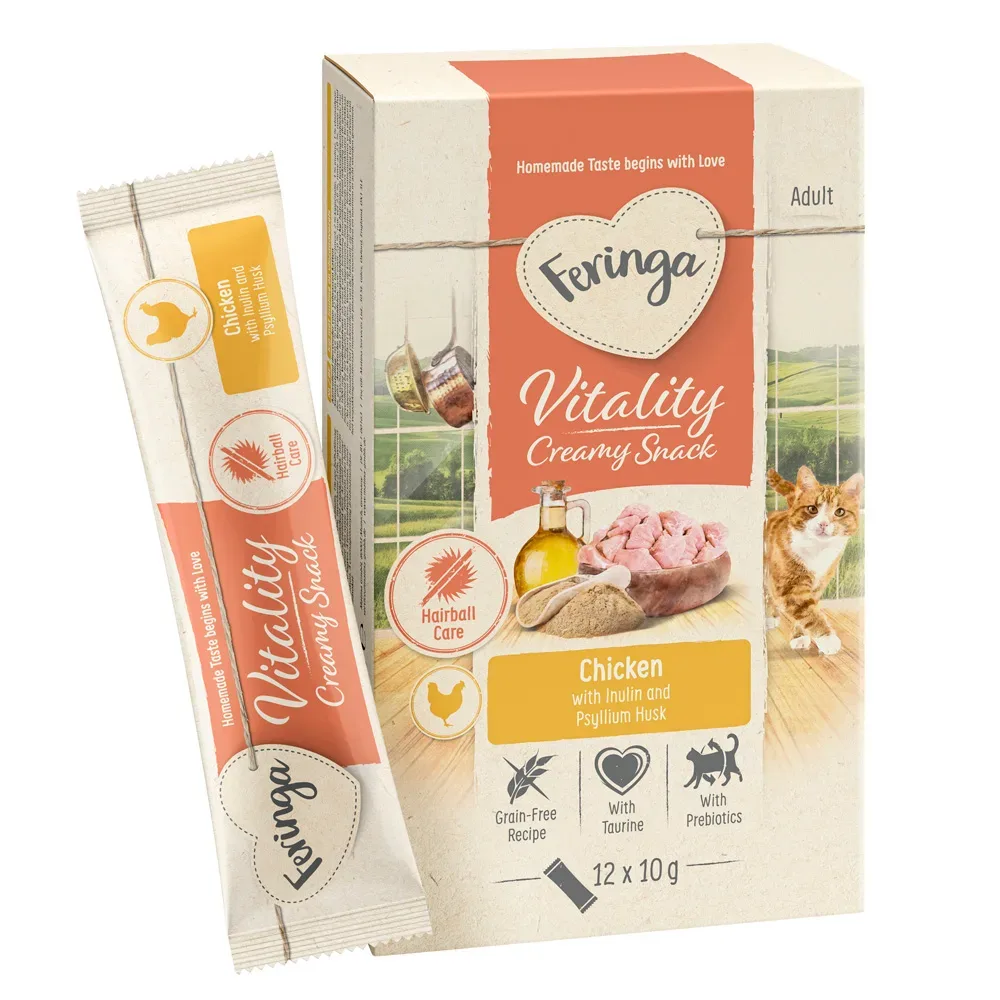 Sparpaket Feringa Vitality Creamy Snacks - Huhn (96 x 10 g)