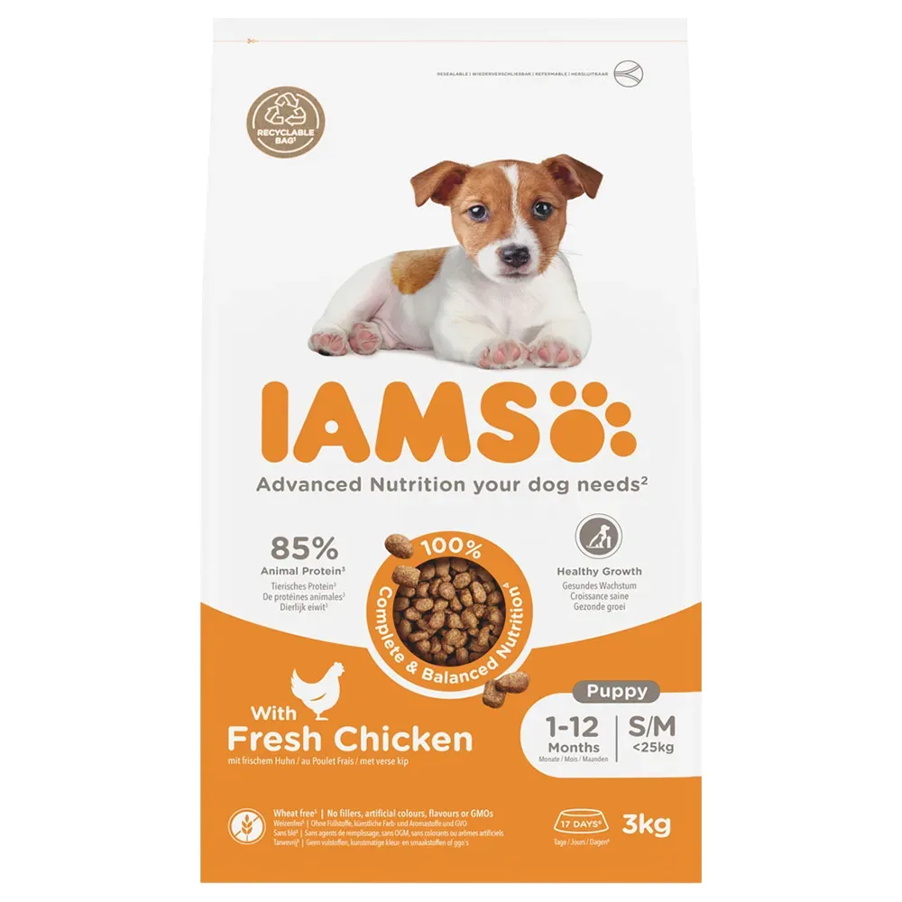 IAMS Advanced Nutrition Puppy Small / Medium Breed mit Huhn - Sparpaket: 2 x 3 kg