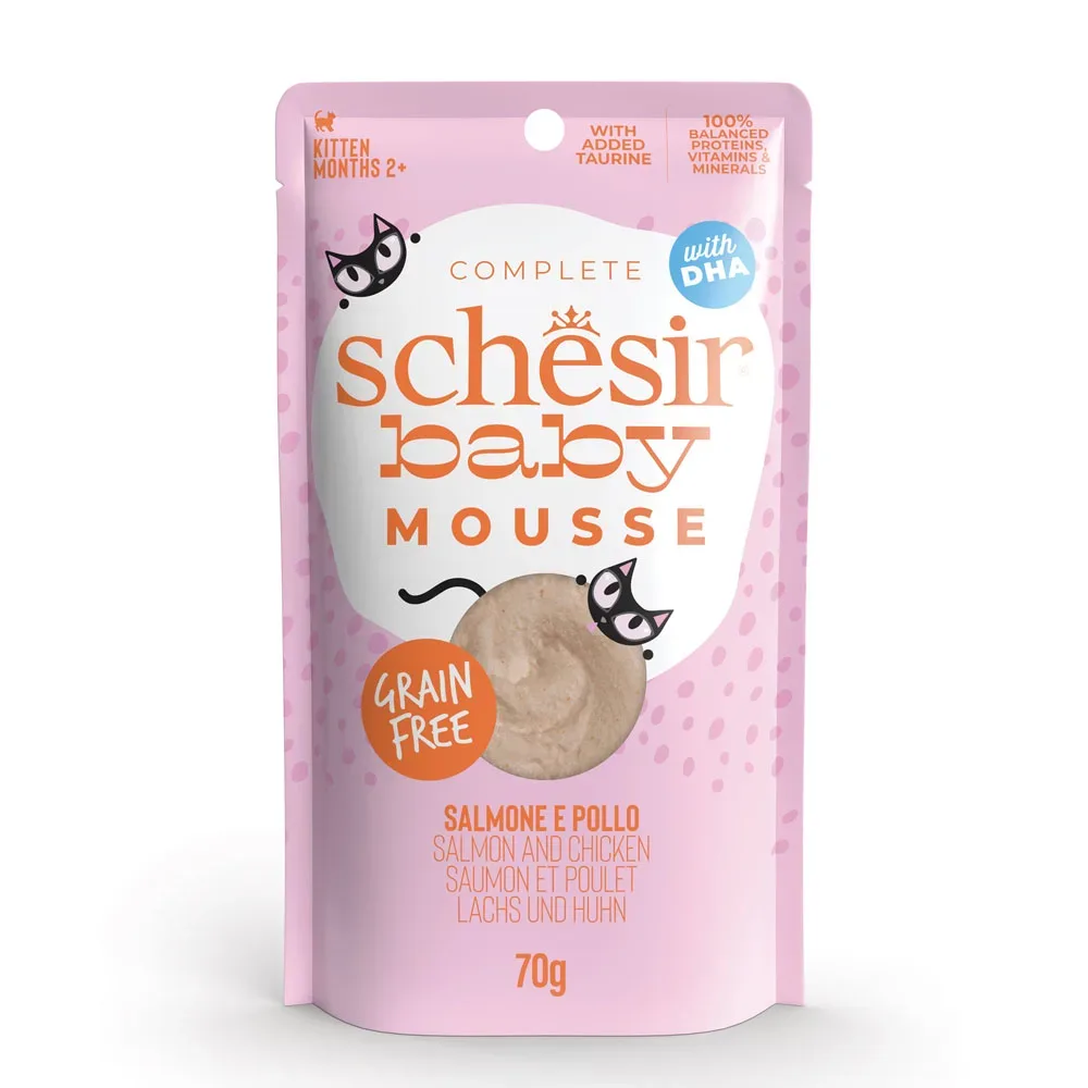 Schesir Baby Mousse 12 x 70 g - Lachs und Huhn