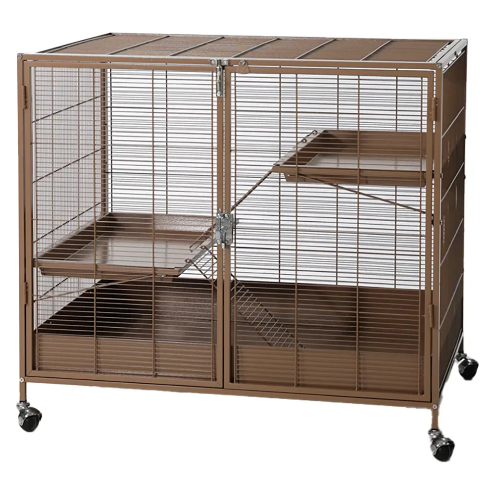 TIAKI Kleintierkäfig Étagère, caramel - Sparset: Hauptkäfig + Add-on (L 93,5 x B 63 x H 157,8 cm)