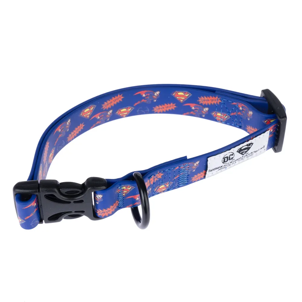 DC Superman Halsband, blau - Grösse L: 35 - 56 cm Halsumfang, 20 mm breit