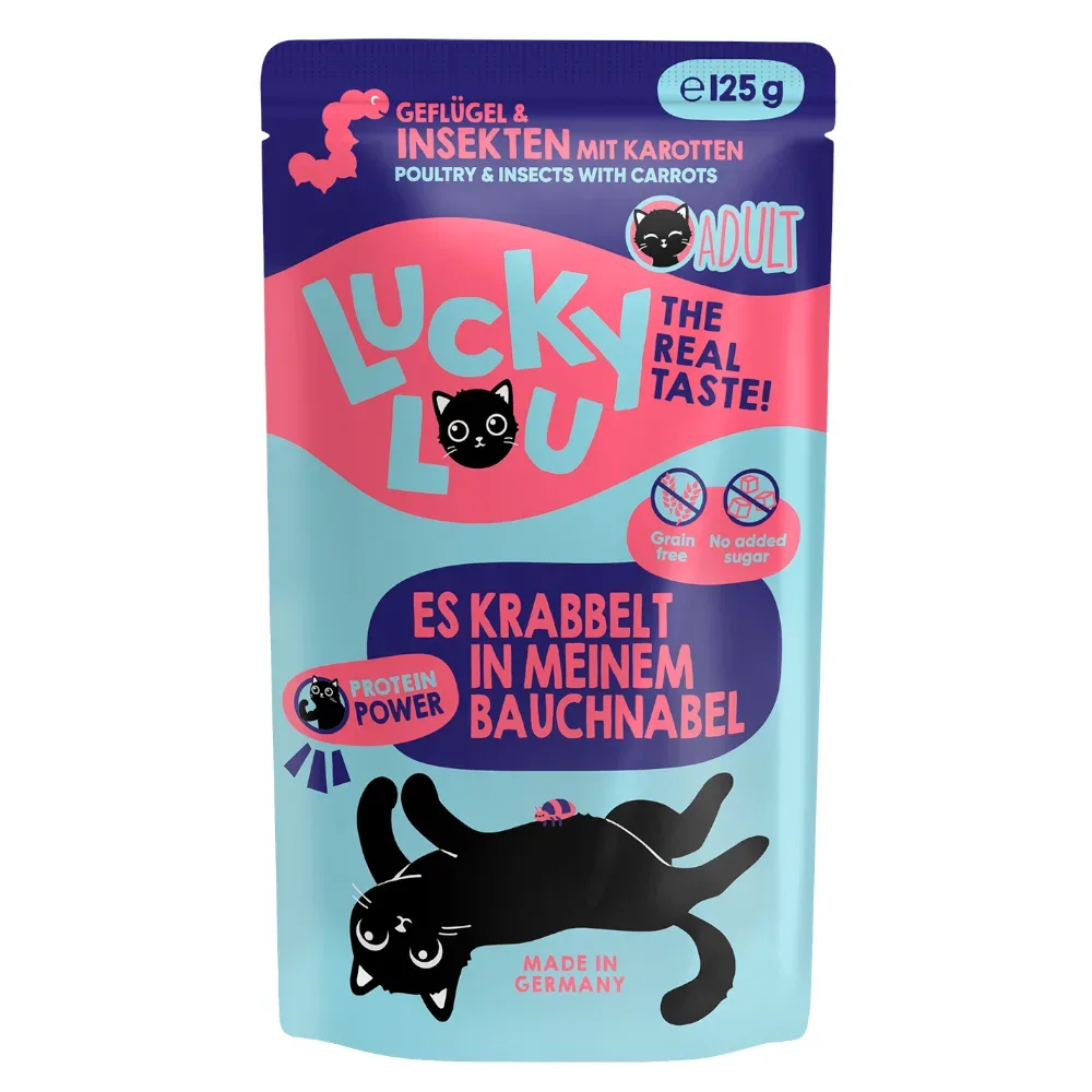 Lucky Lou Adult 16 x 125 g - Geflügel & Insekten