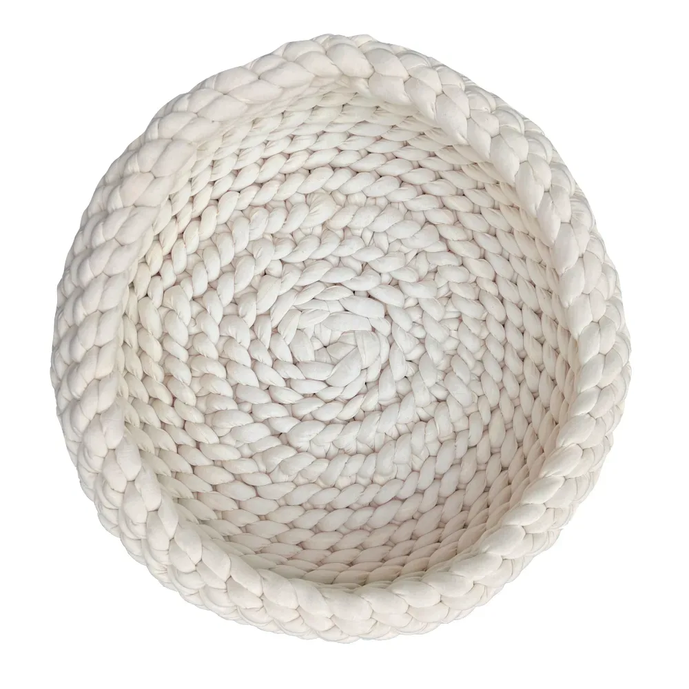 Aumüller Geflochtener Katzenkorb - beige: Ø 50 x H 15 cm