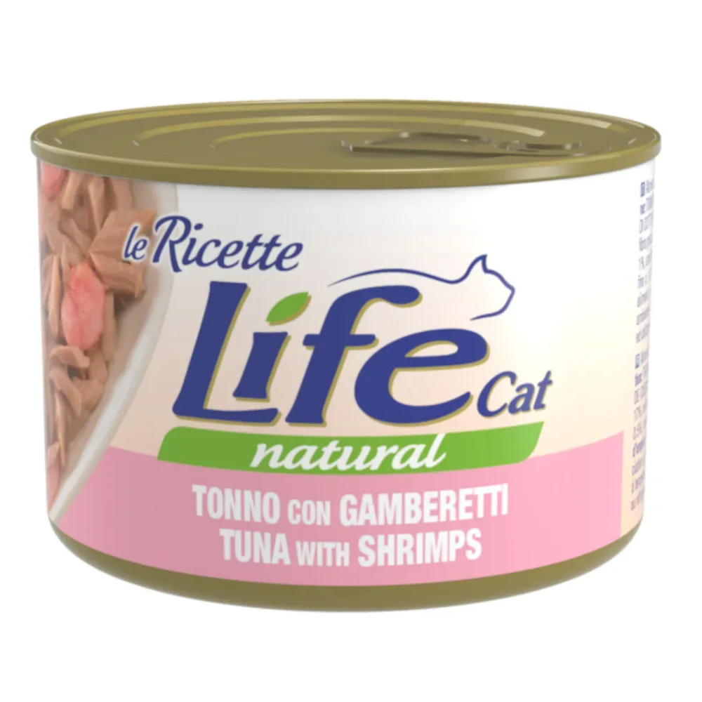 Life Cat 'Le Ricette' 4 x 150 g nass für Katzen - Thunfisch mit Garnelen