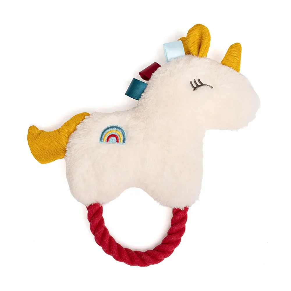 TIAKI Einhorn-Plüschtier mit Tau -  L 21 x B 20 x H 5 cm