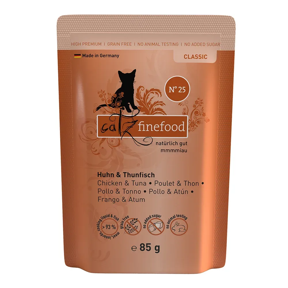 catz finefood Pouch Sparpaket 32 x 85 g - Huhn & Thunfisch
