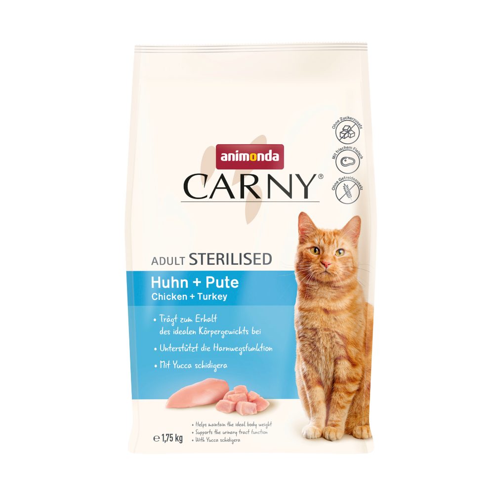 animonda Carny Trockenfutter Katze Adult, Sterilised, Huhn und Pute 1.75 kg