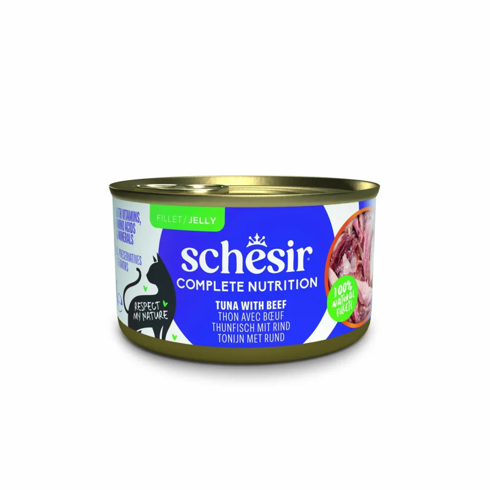Sparpaket Schesir Complete Nutrition Filet in Gelee 24 x 85 g - Thunfisch mit Rindfleisch