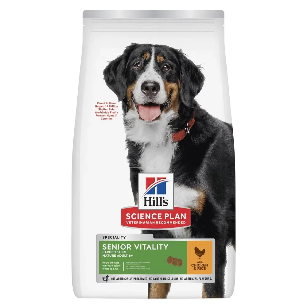 Sparpaket Hill's Science Plan 2 x Grossgebinde - Mature Adult Senior Vitality 6+ Large mit Huhn (2 x 14 kg)