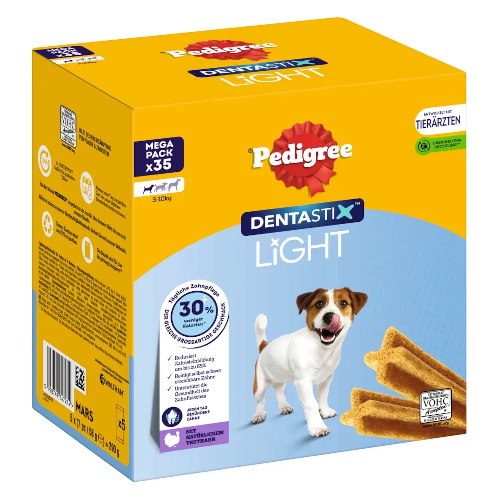 Pedigree Dentastix Light: Zahnpflege Snack für kleine Hunde (3 - 10 kg) - 140 Stück Multipack