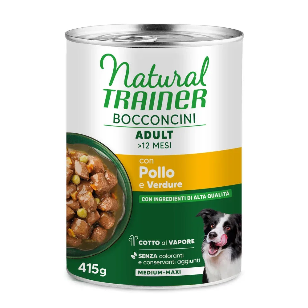 Sparpaket Natural Trainer Bocconcini Adult Medium & Maxi Chunks 2 x 415 g - Huhn