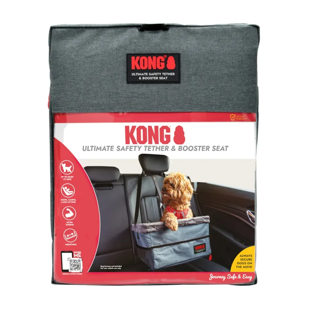 KONG Ultimativer Booster-Sitz & Haltegurt - L 44 x B 35 x H 7 cm