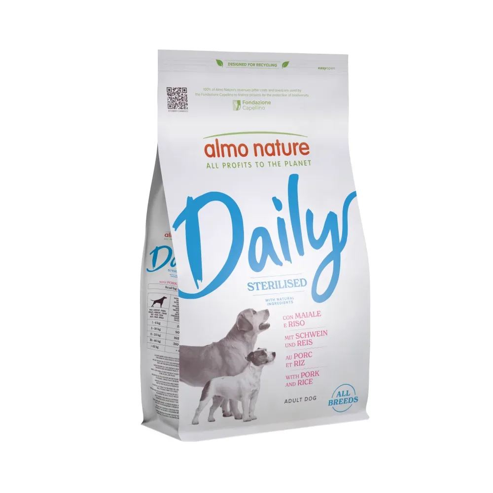 Almo Nature Daily Sterilised all Breeds Schwein & Reis - Sparpaket: 2 x 1,2 kg