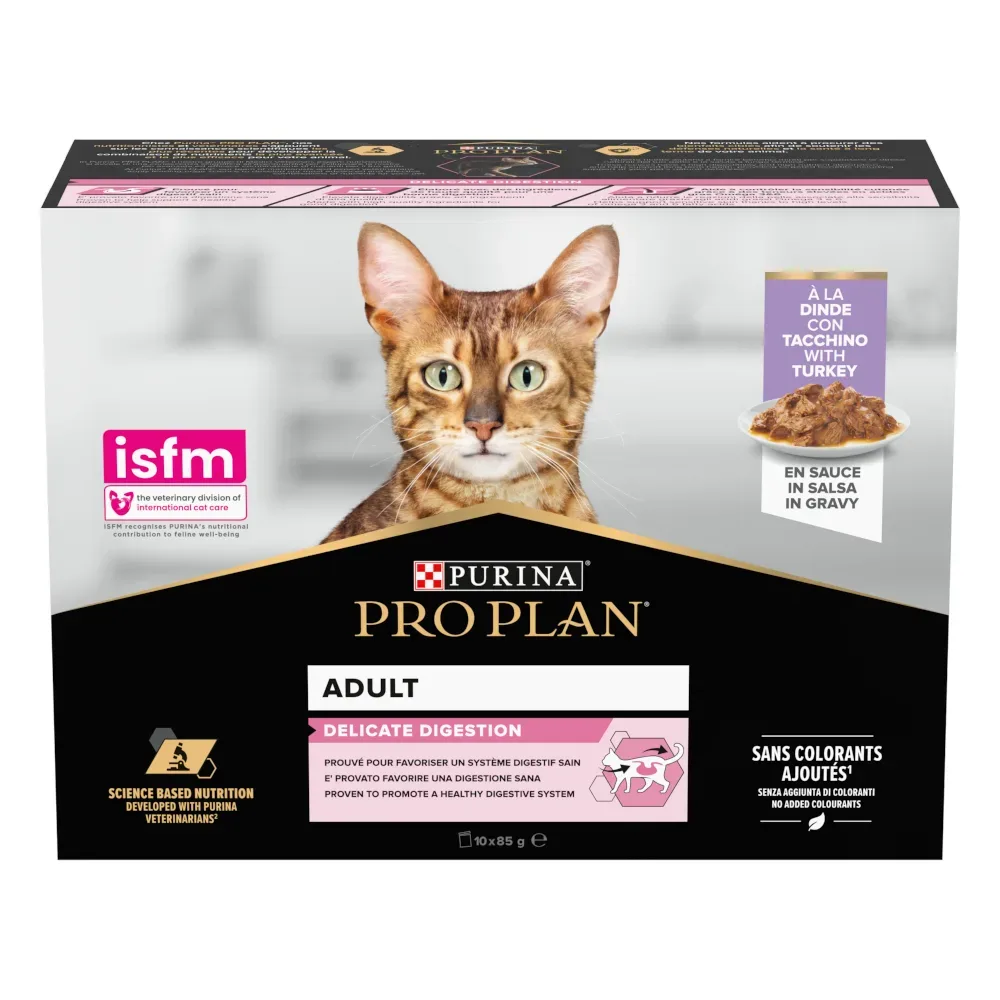 PURINA PRO PLAN Cat Adult Delicate Digestion 10 x 85 g - Truthahn und Hochseefisch