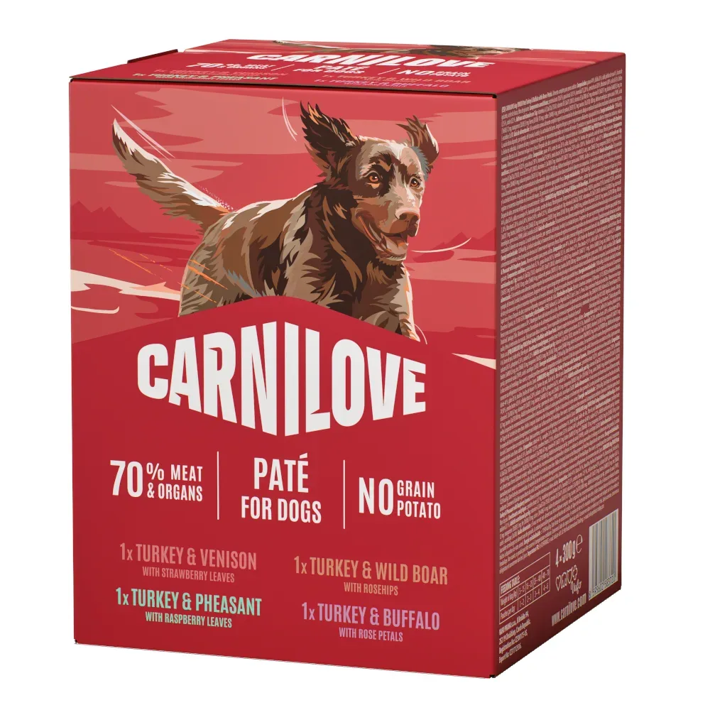 Sparpaket Carnilove Dog in Paté Pouches 16 x 300 g - Truthahnauswahl (4 Sorten)