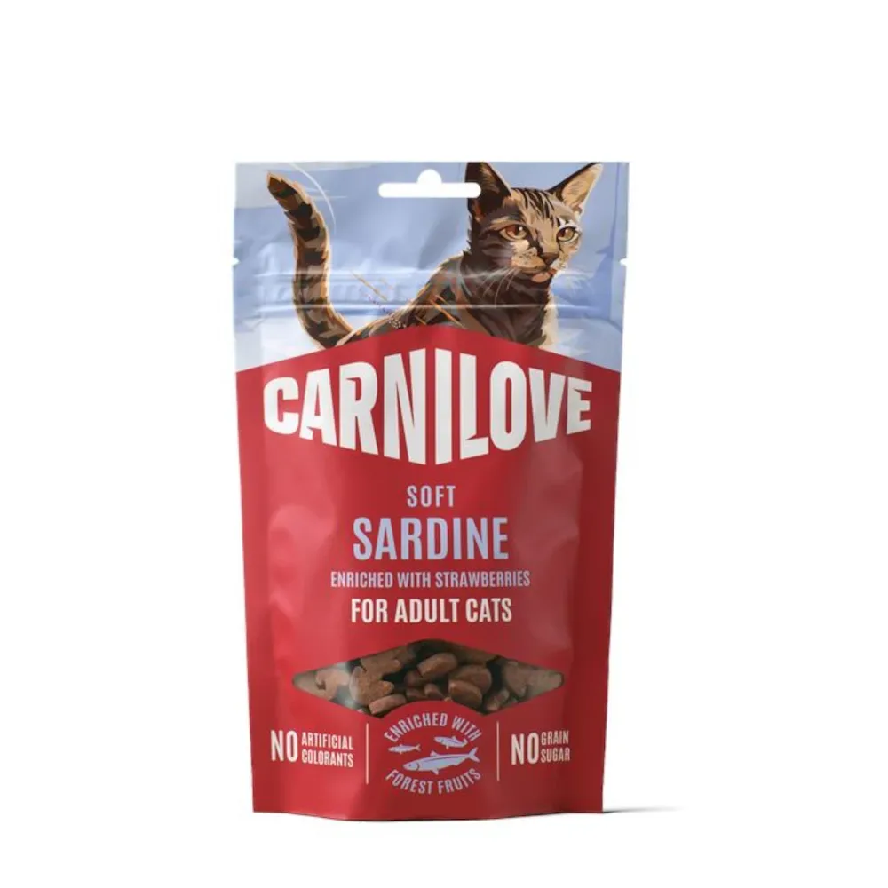 Carnilove Cat Soft Snack - Sparpaket: 2 x 50 g Sardine mit Erdbeere