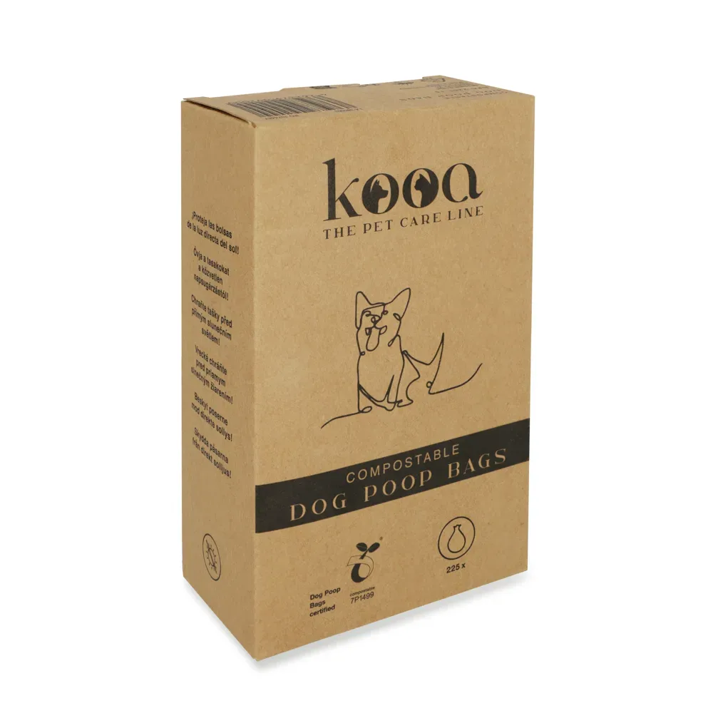 kooa Kompostierbare Hundekotbeutel - 15 Rollen à 15 Beutel