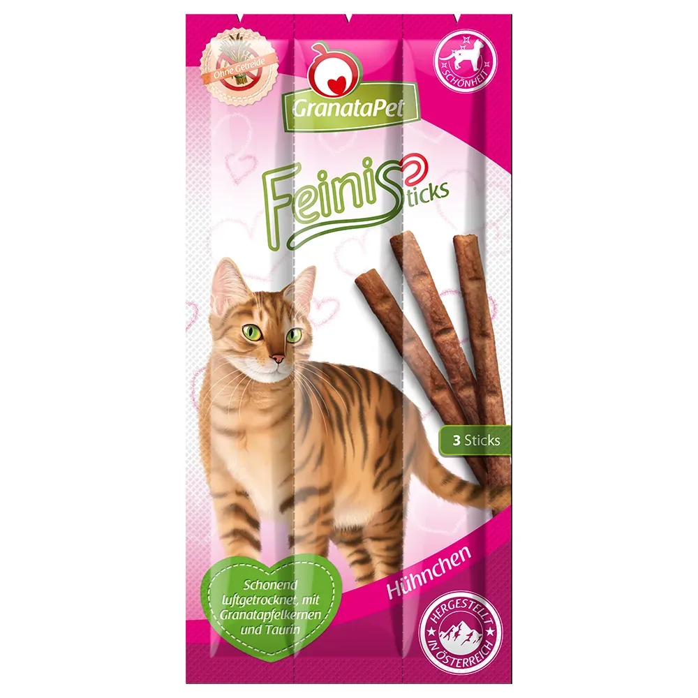 GranataPet Feinis Sticks Hühnchen - Sparpaket: 9 x 5 g