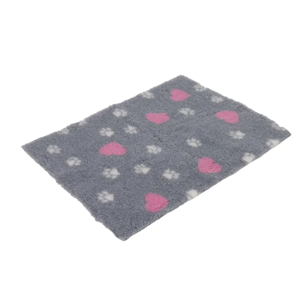 Vetbed® Isobed SL grau mit Herzchen und Pfötchen - L 150 x B 100 cm