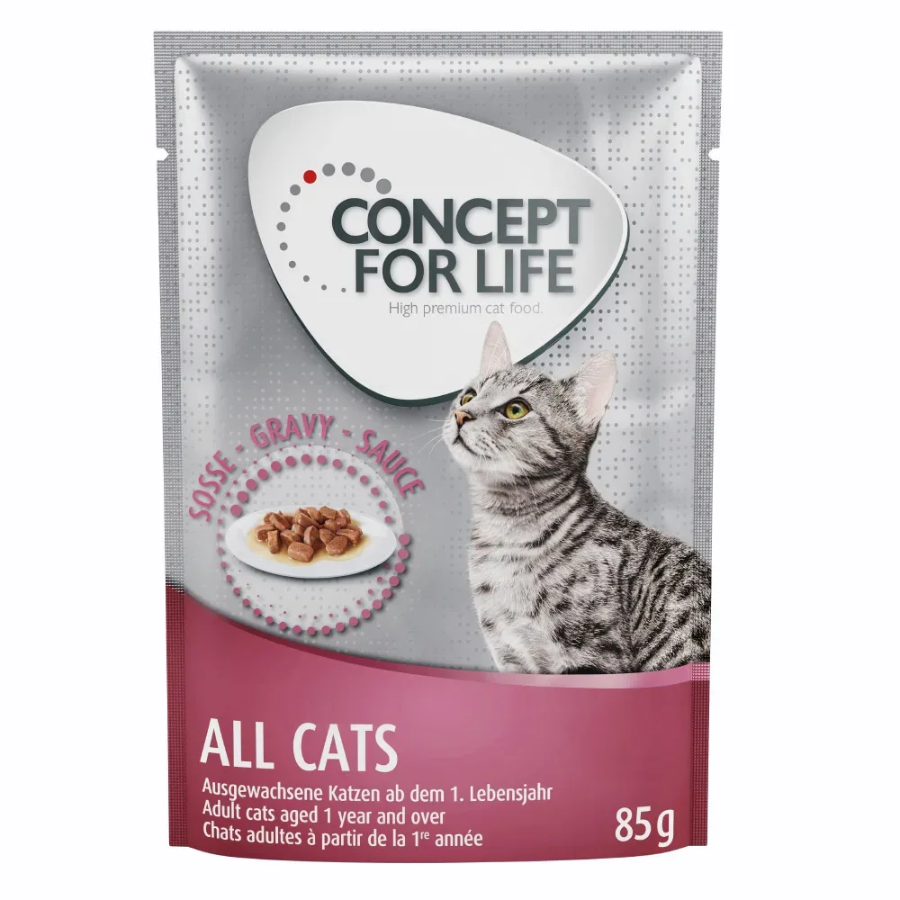 Concept for Life All Cats Adult - Als Ergänzung: 12 x 85 g Concept for Life All Cats in Sosse