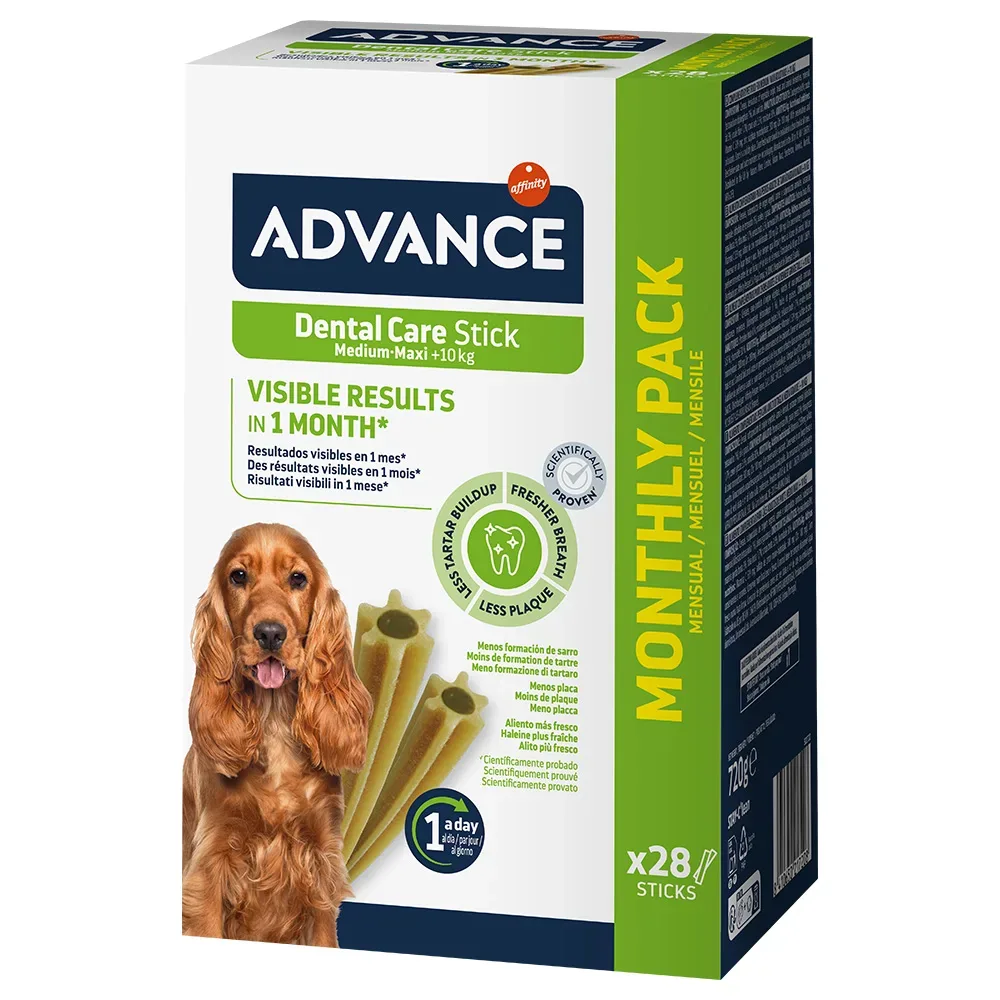 2 + 1 gratis! 3 x Advance - Dental Care Stick Medium/Maxi 3 x 720 g
