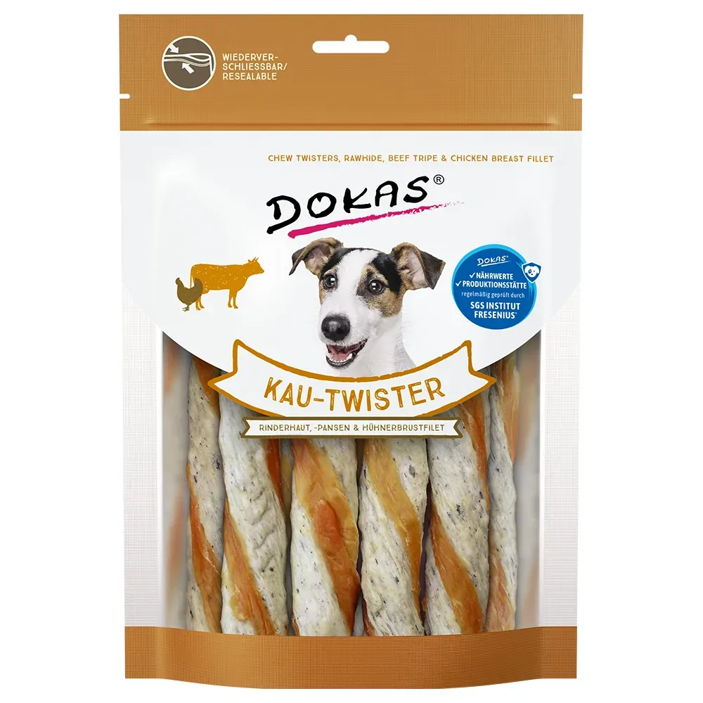 Dokas Kau-Twister - 200 g Rinderhaut, Pansen & Hühnerbrust