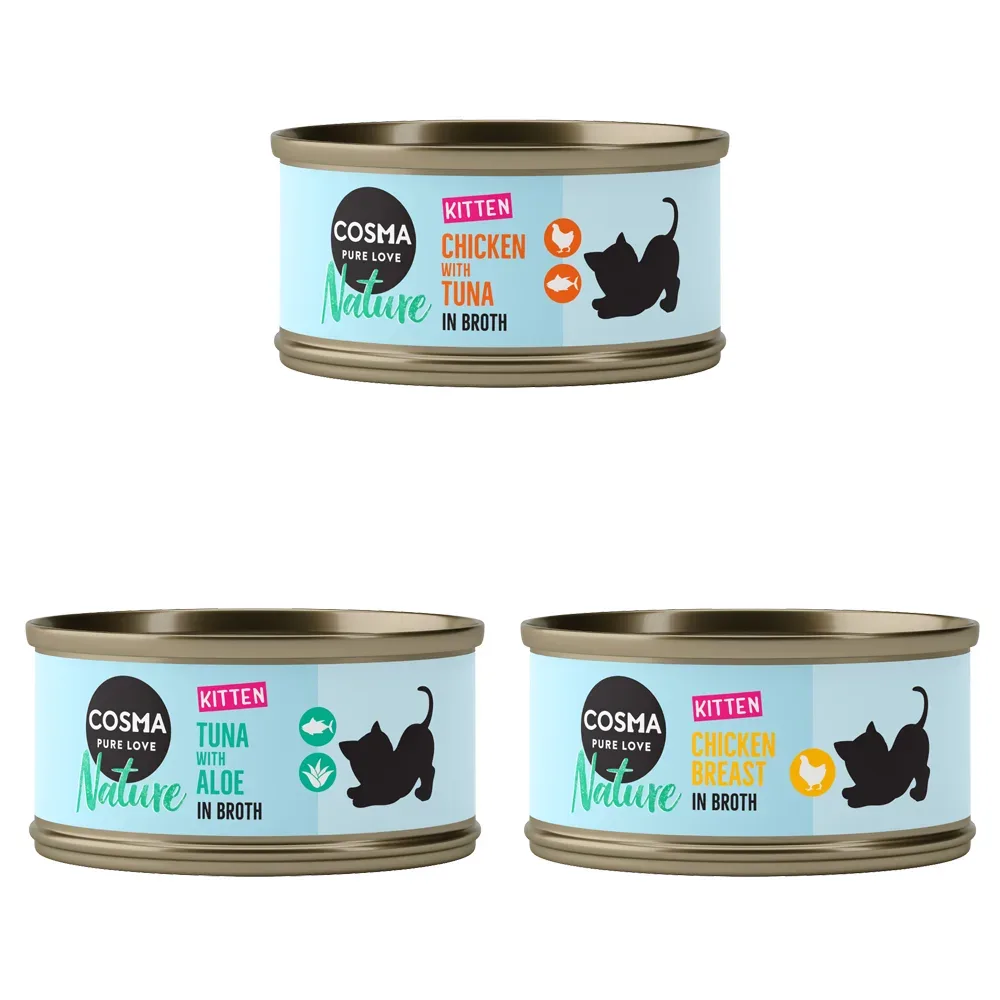 Cosma Nature Kitten 6 x 70 g - Mix (3 Sorten)