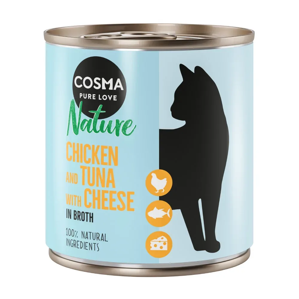 Cosma Nature 6 x 280 g - Hühnchen & Thunfisch mit Käse