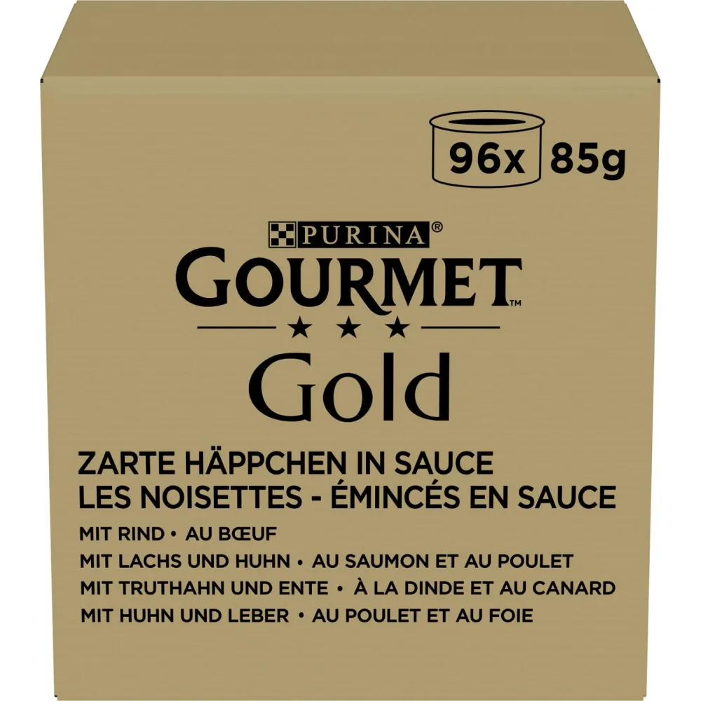 GOURMET Gold Zarte Häppchen Katzennassfutter Sorten-Mix 96x85g