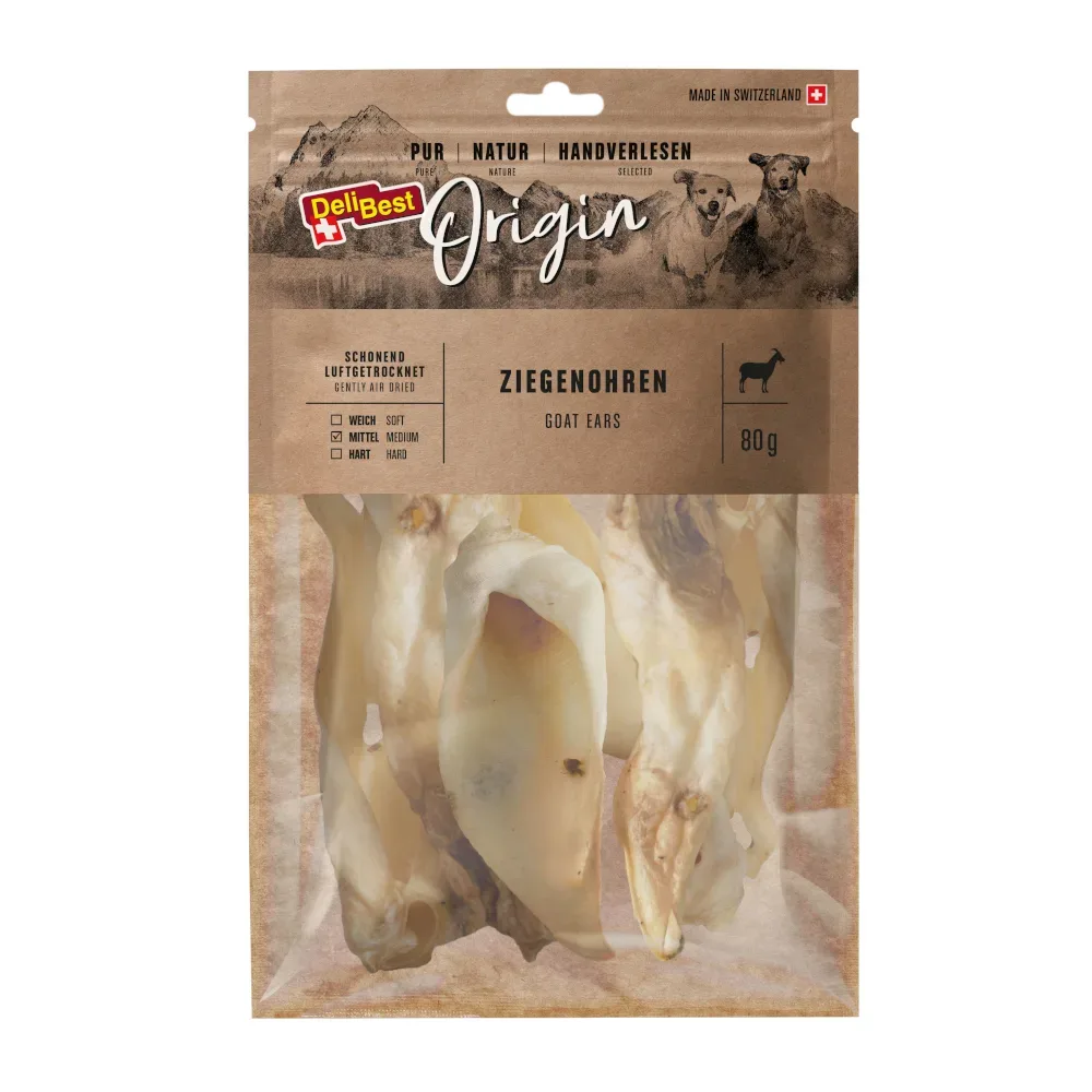 DeliBest Origin Ziegenohren - 4 x 80 g