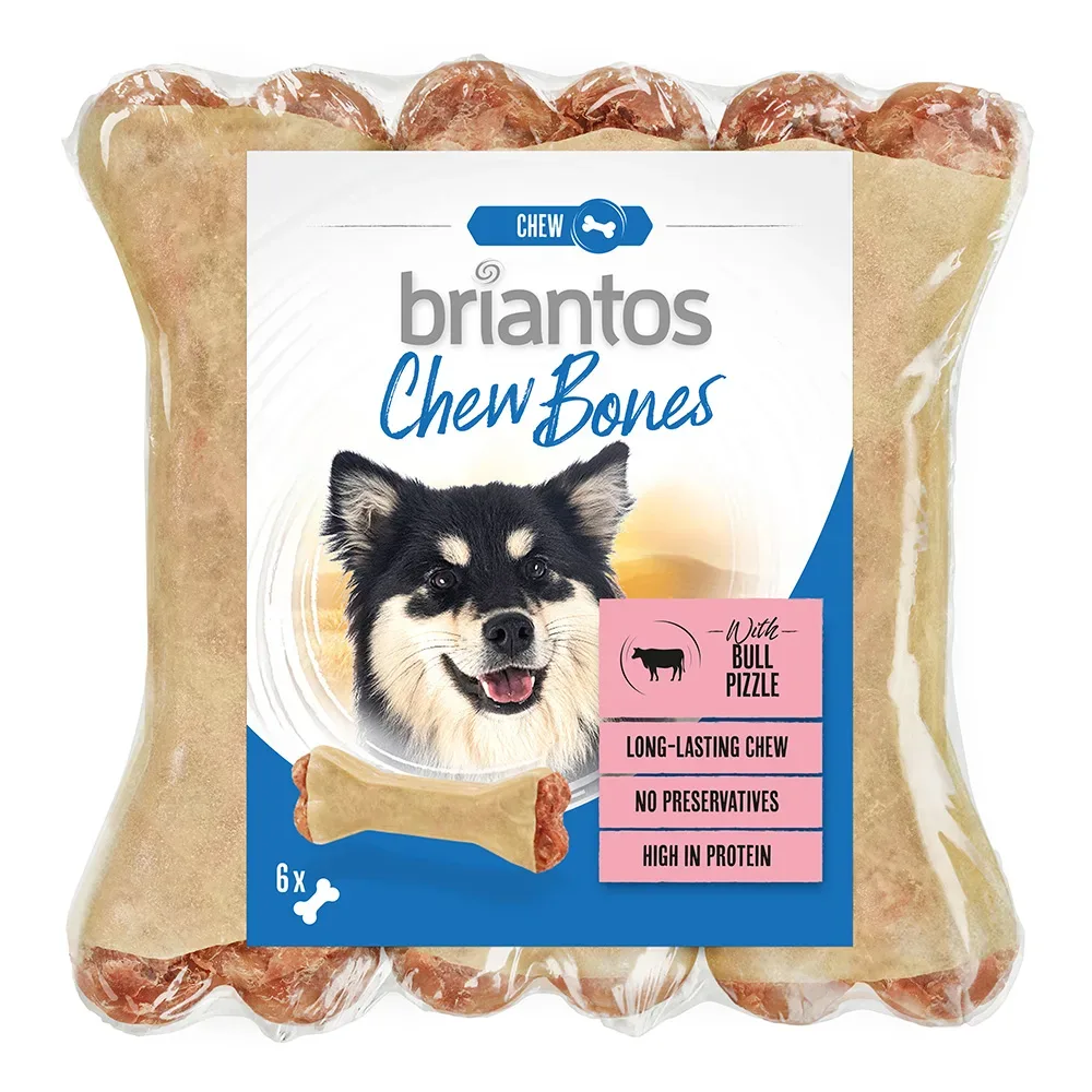 Briantos Chew Bones mit Ochsenziemer - 12 x 12 cm (660 g)
