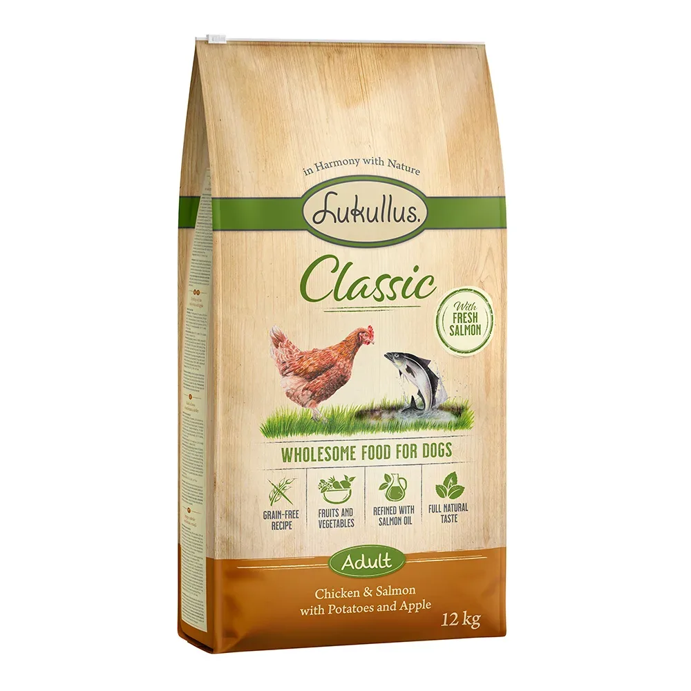 Lukullus Classic Huhn & Lachs  - Sparpaket: 2 x 12 kg