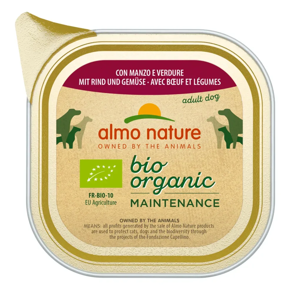 Almo Nature BioOrganic Maintenance 6 x 100 g - mit Bio Rind & Bio Gemüse