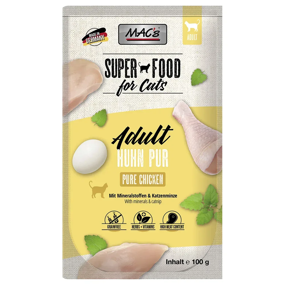 Sparpaket MAC´s Cat Pouch 24 x 100 g - Huhn, Ente & Shrimps