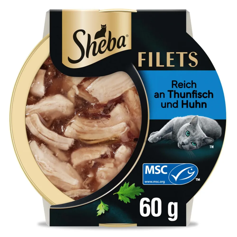 SHEBA -  Filets Huhn mit nachhaltigem Thunfisch 1x60g, 60g