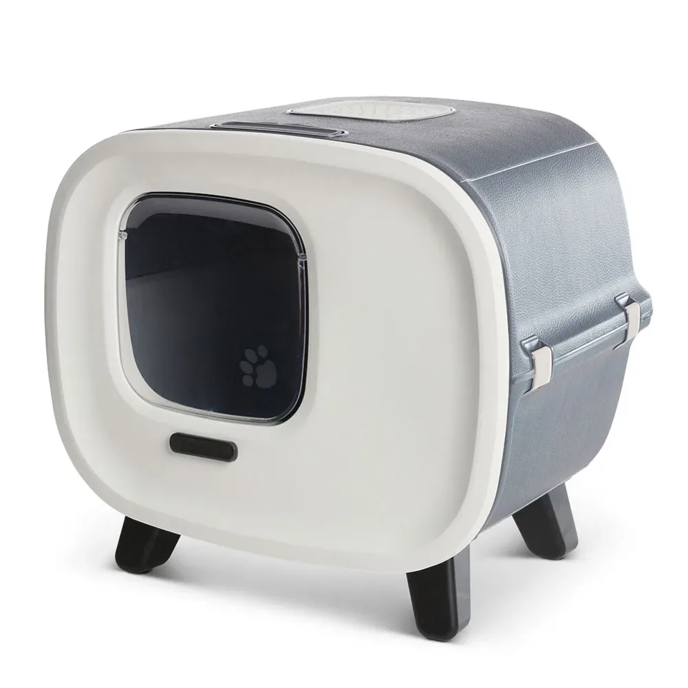 Savic Katzentoilette Mira - Starterset: Toilette anthrazit/weiss + 2 Filter