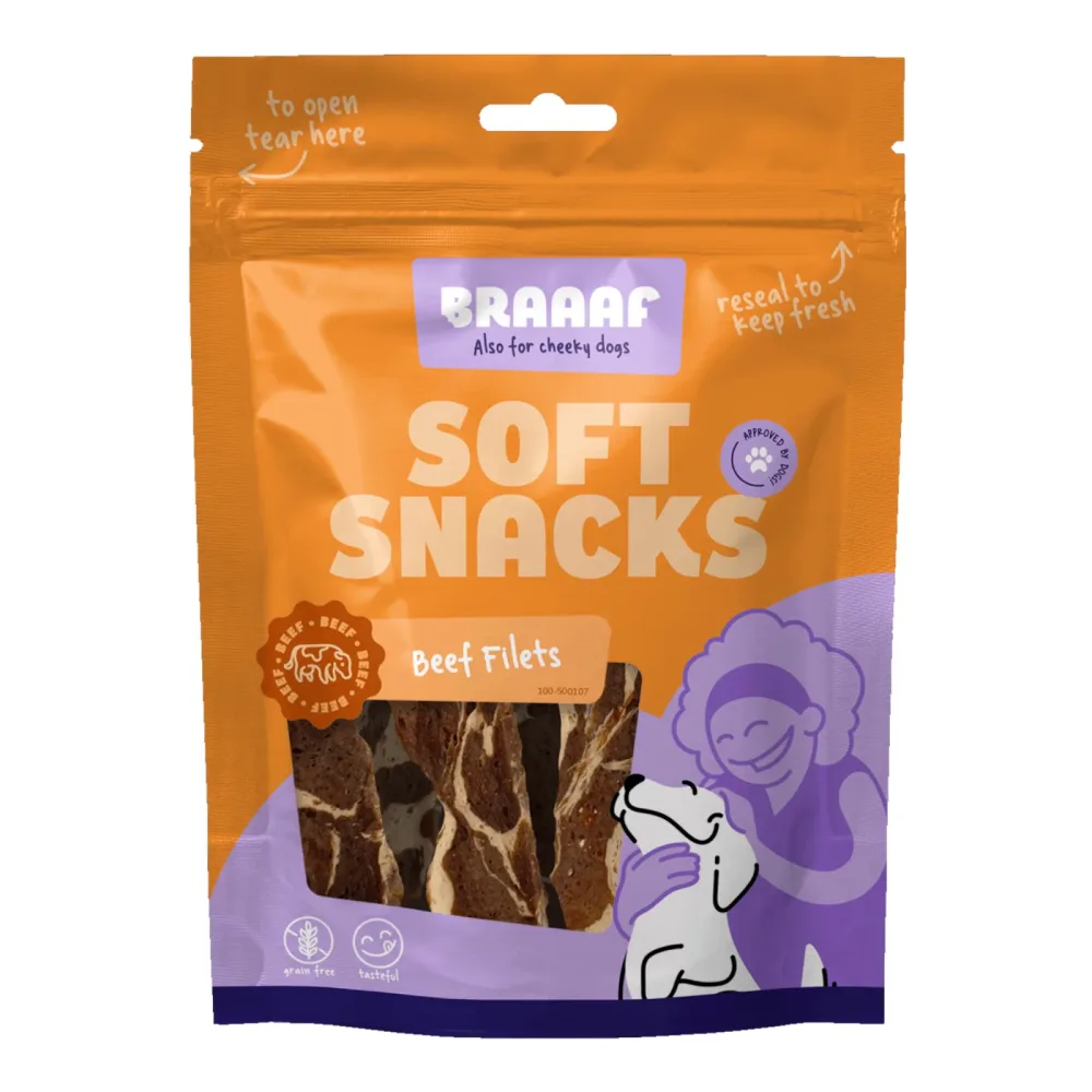 Braaaf Soft Snacks mit Rinderfilets - Sparpaket: 3 x 80 g