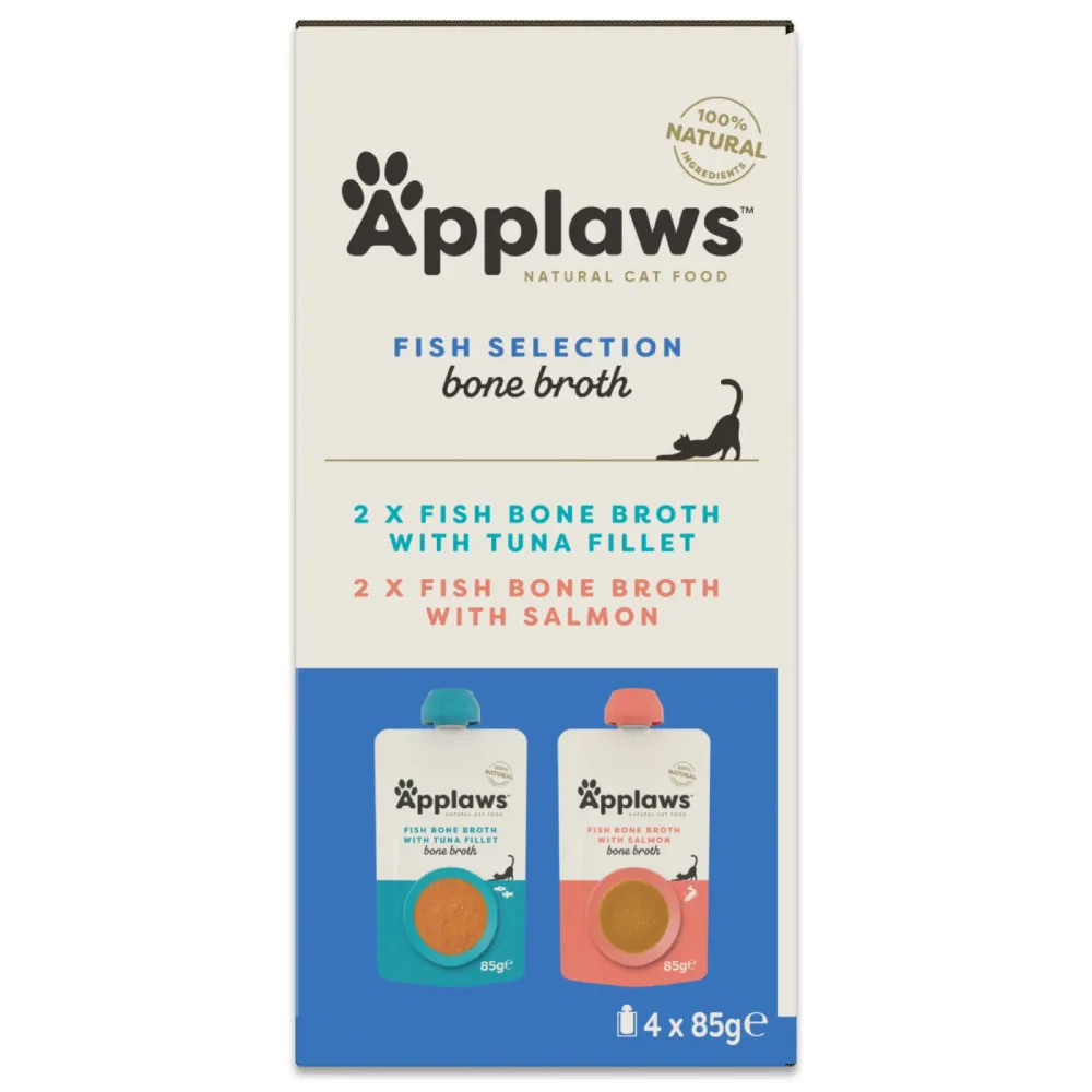 Applaws Cat Fischbrühe-Selektion 4 x 85 g - Fish Selection (2 Sorten)