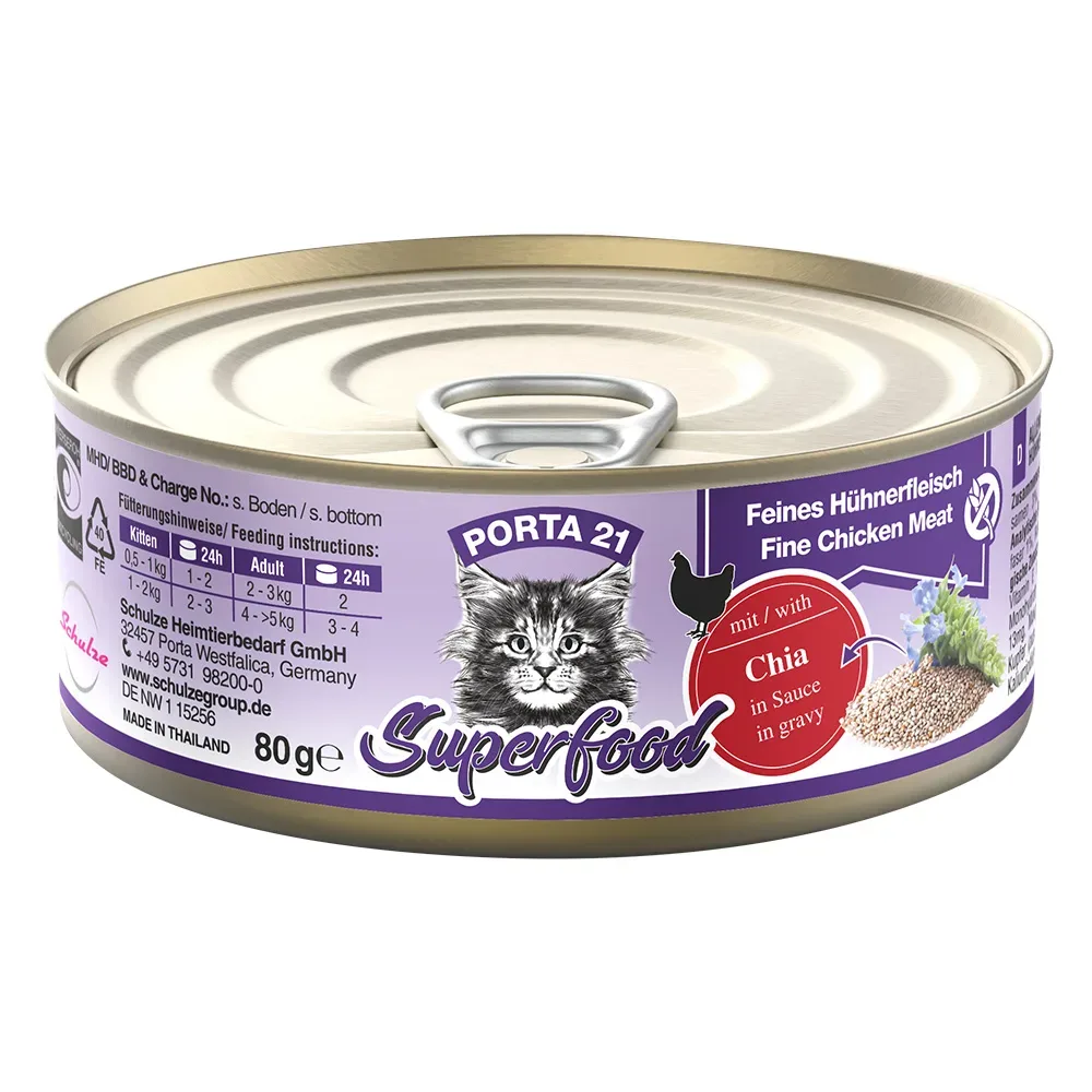Porta 21 Superfood 24 x 80 g - Huhn mit Chiasamen