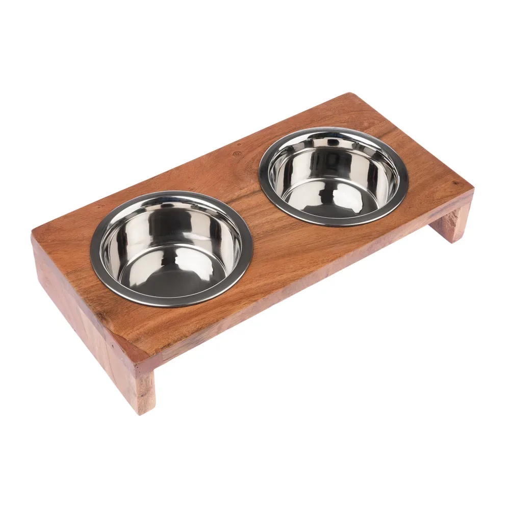 Modern Living Napfbar aus Holz Nellore - 2 x 400 ml, Ø 13 cm