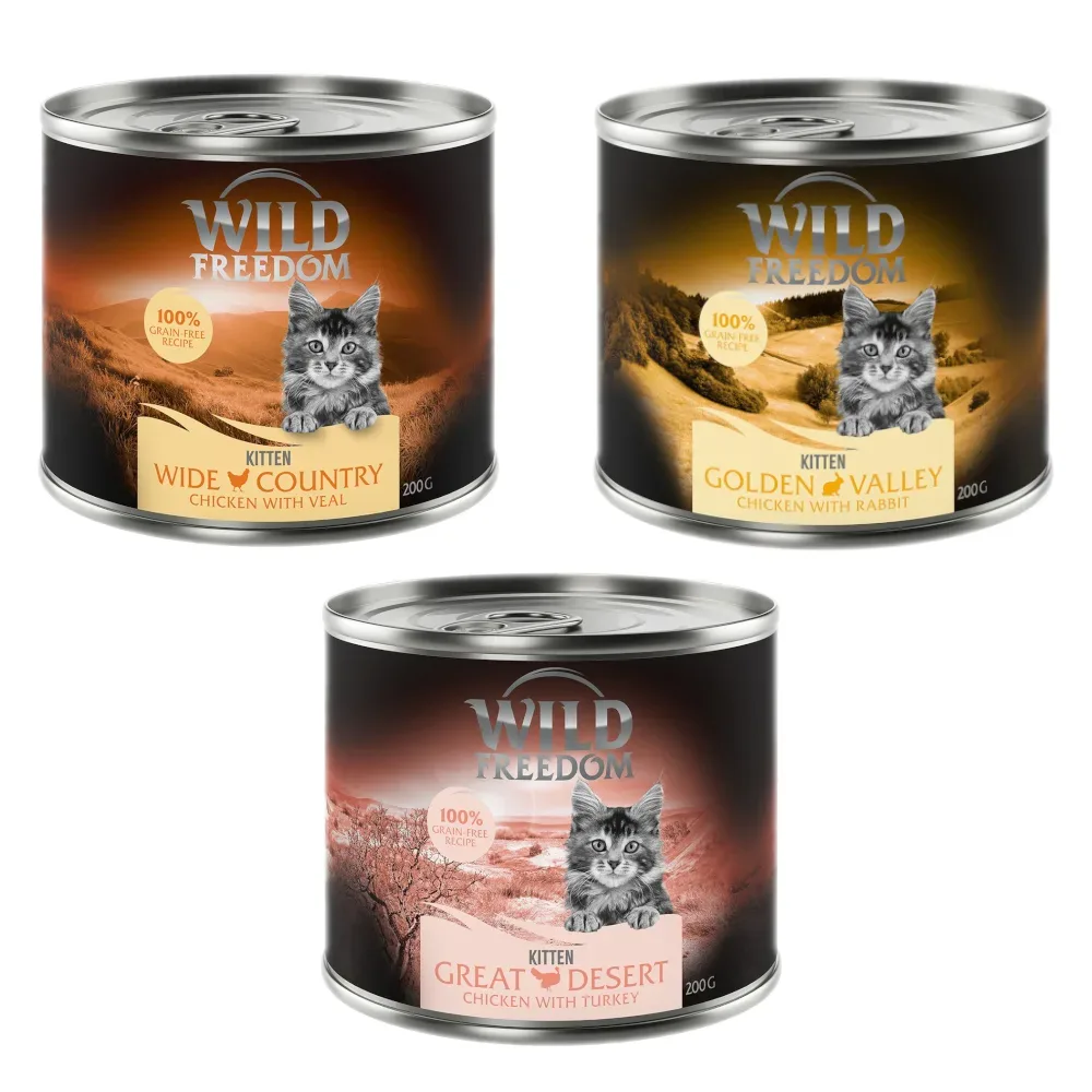 Wild Freedom Kitten 6 x 200 g Mixpaket: 2xWild Desert, 2xWide Country, 2xGolden Valley
