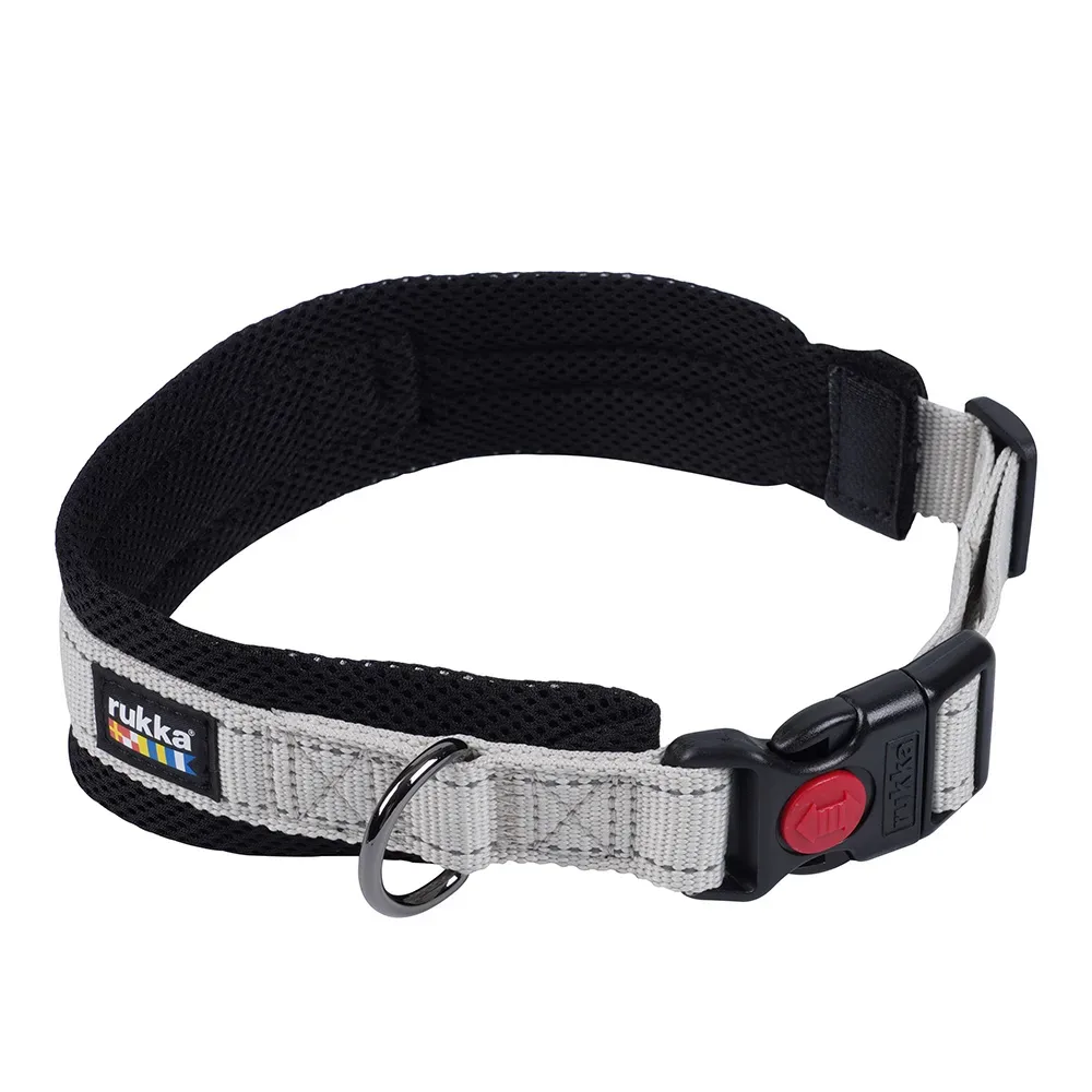Rukka® Bliss Eco Halsband, grau - Grösse L: 55 - 65 cm Halsumfang, 30 mm breit