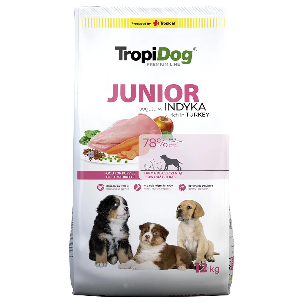 Tropidog Premium Junior Large Truthahn & Reis - 12 kg