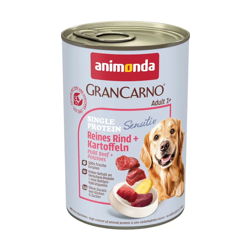 Animonda GranCarno Adult Single Protein Sensitiv 6 x 400 g - Reines Rind & Kartoffeln