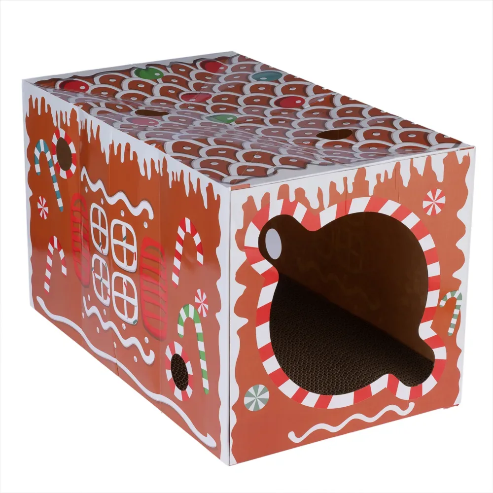 TIAKI Katzenkratztunnel Lebkuchen - L 50 x B 30 x H 30 cm