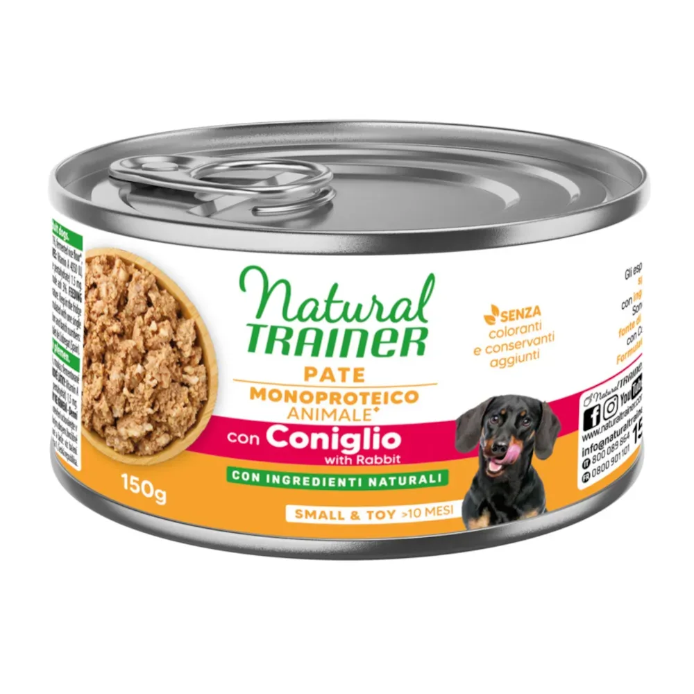 Natural Trainer Pate Monoproteico Small & Toy Adult - Sparpaket: 6 x 150 g Kaninchen
